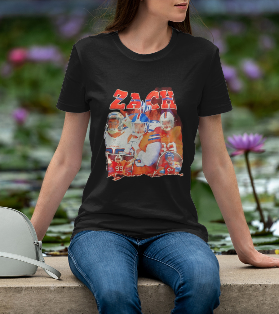 Zach Allen 99 Denver Broncos Football Player Collage T-Shirt