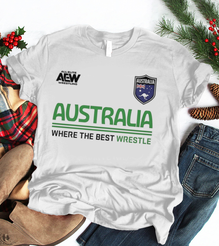AEW Australia Where The Best Wrestle Iconic Shield T-Shirt