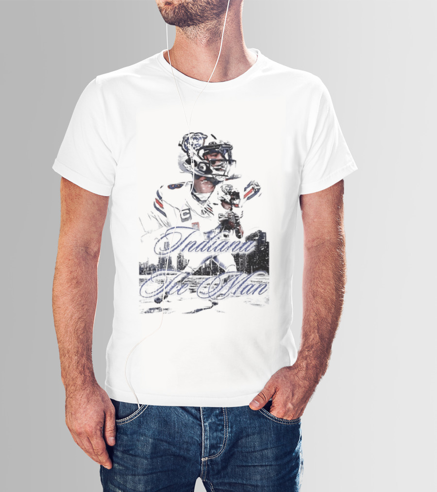 Caleb Williams Chicago Bears Indiana The Man Football Skyline T-Shirt