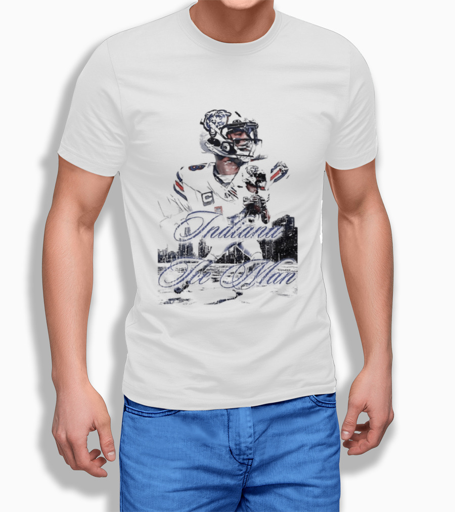 Caleb Williams Chicago Bears Indiana The Man Football Skyline T-Shirt