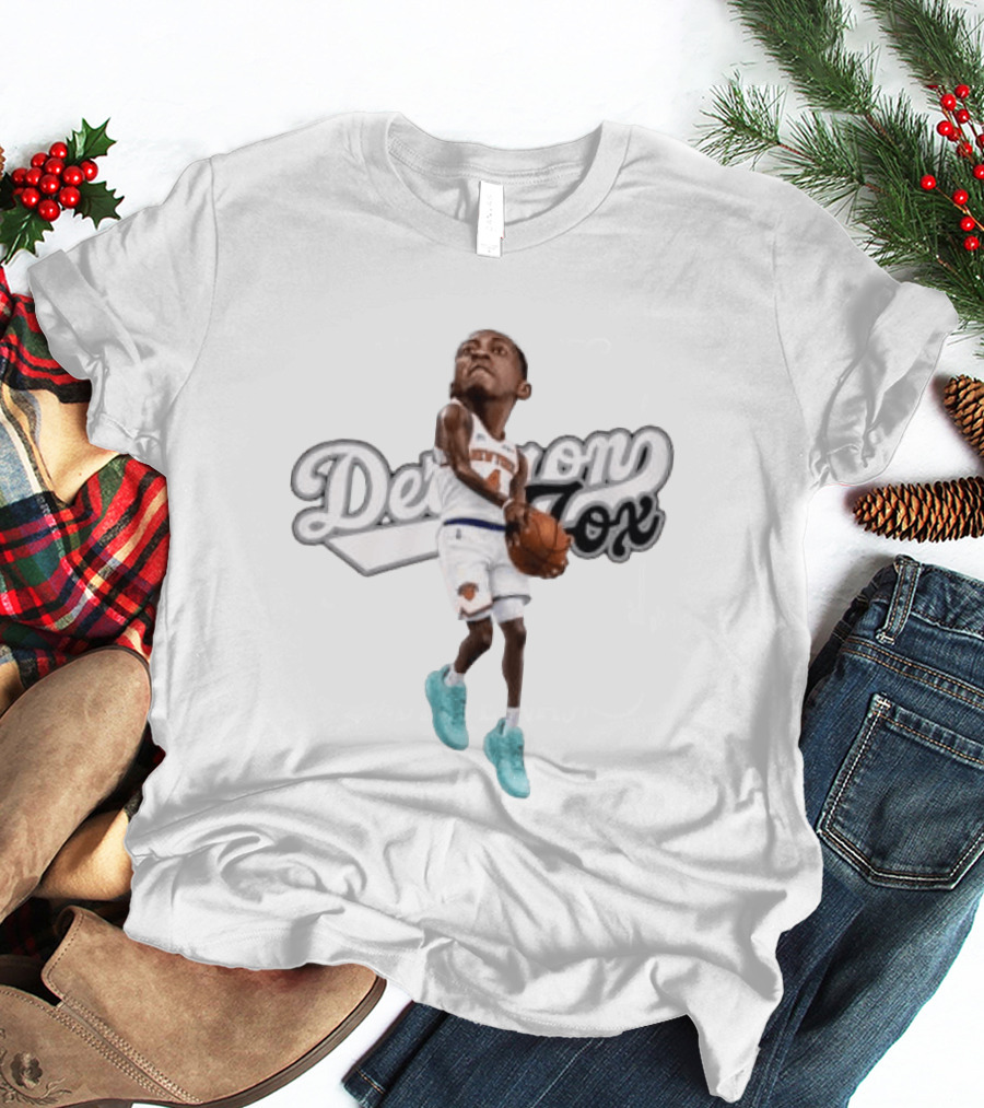Deuce McBride New York Knicks NBA Player Caricature Determined Fox T-Shirt