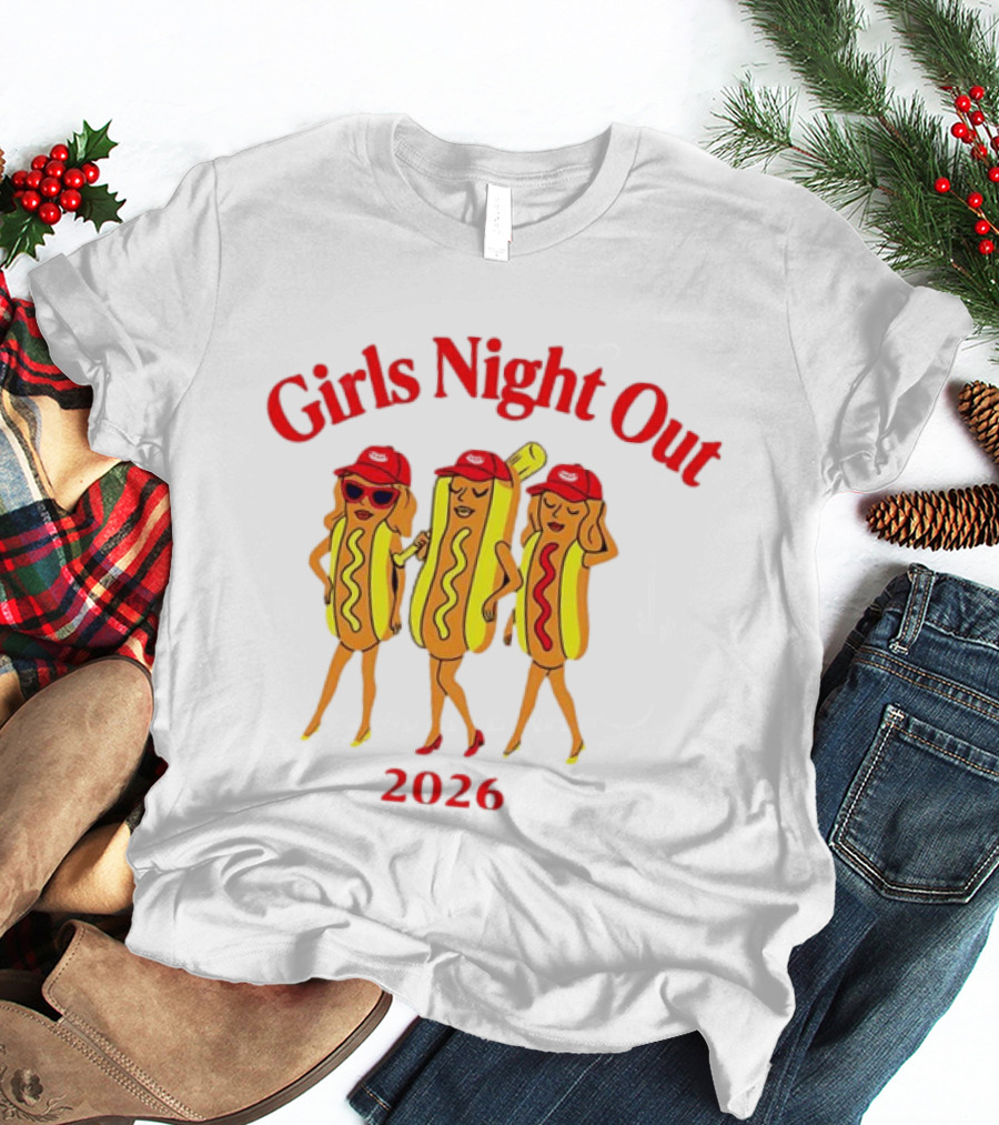 Girls Night Out 2026 Fun Hot Dog Costume T-Shirt