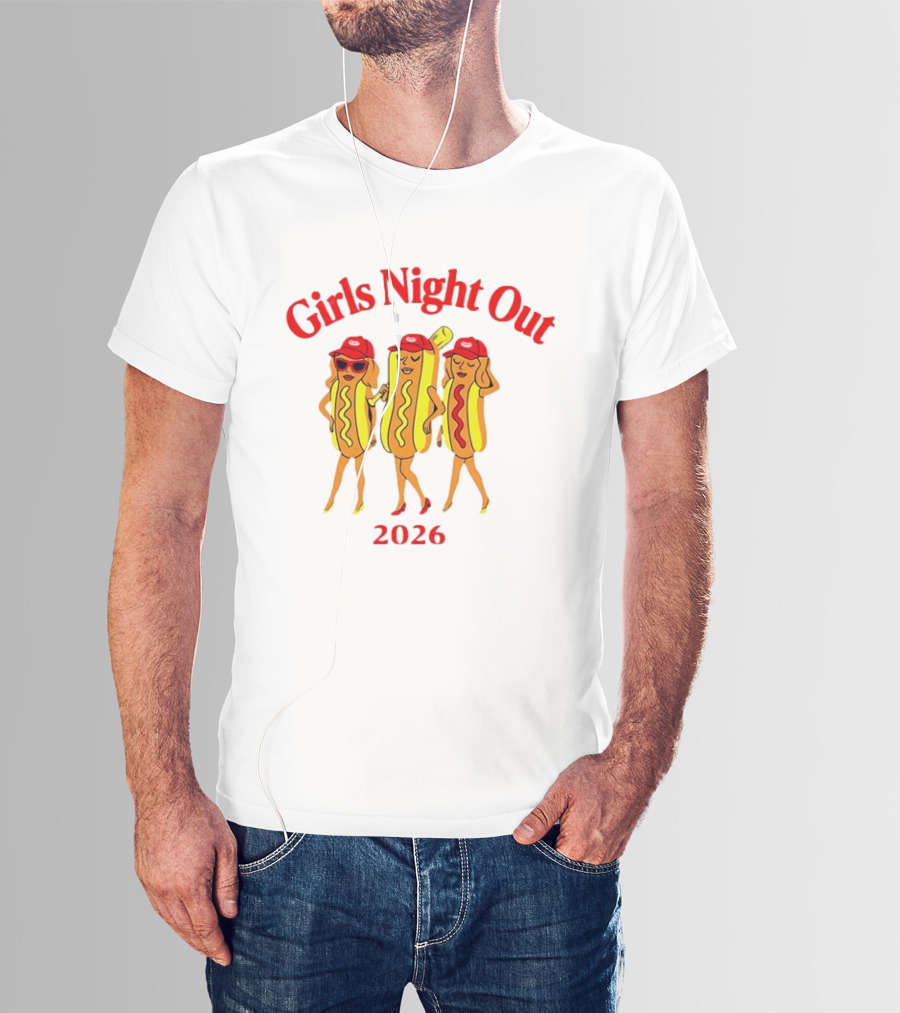 Girls Night Out 2026 Fun Hot Dog Costume T-Shirt