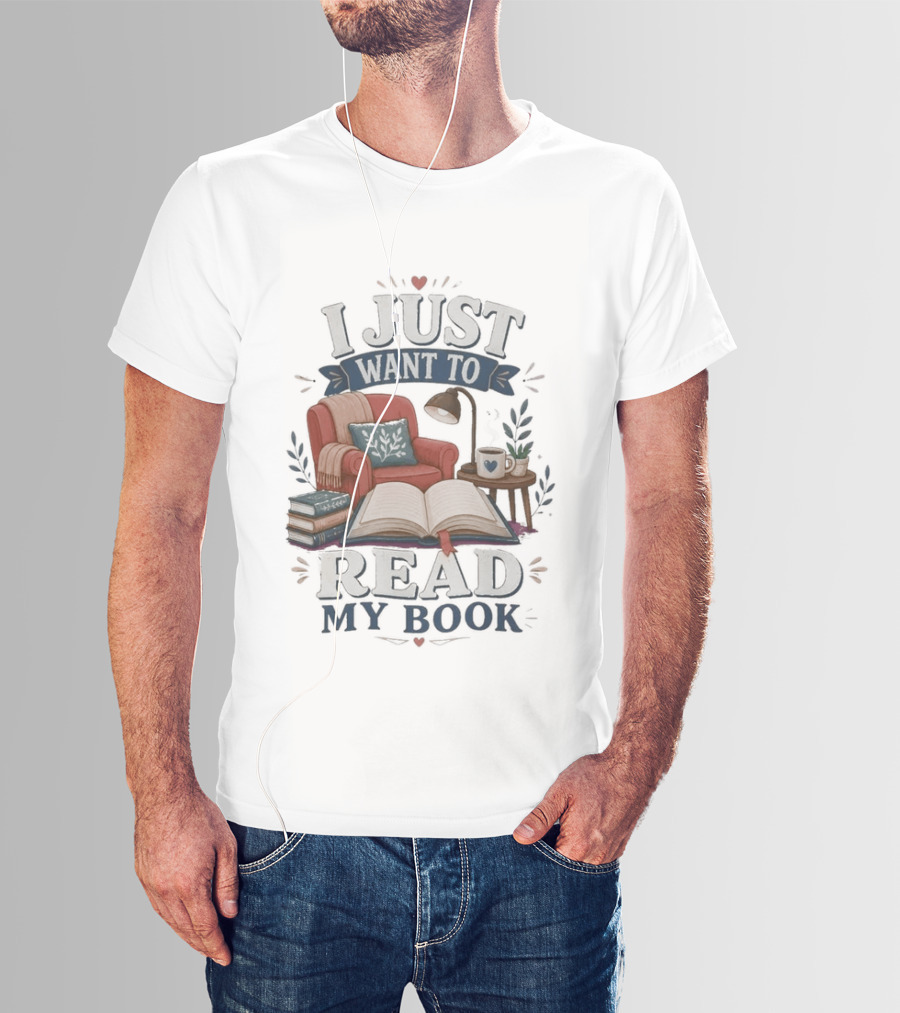 I Just Want To Read My Book Cozy Chair Lamp Coffee T-Shirt