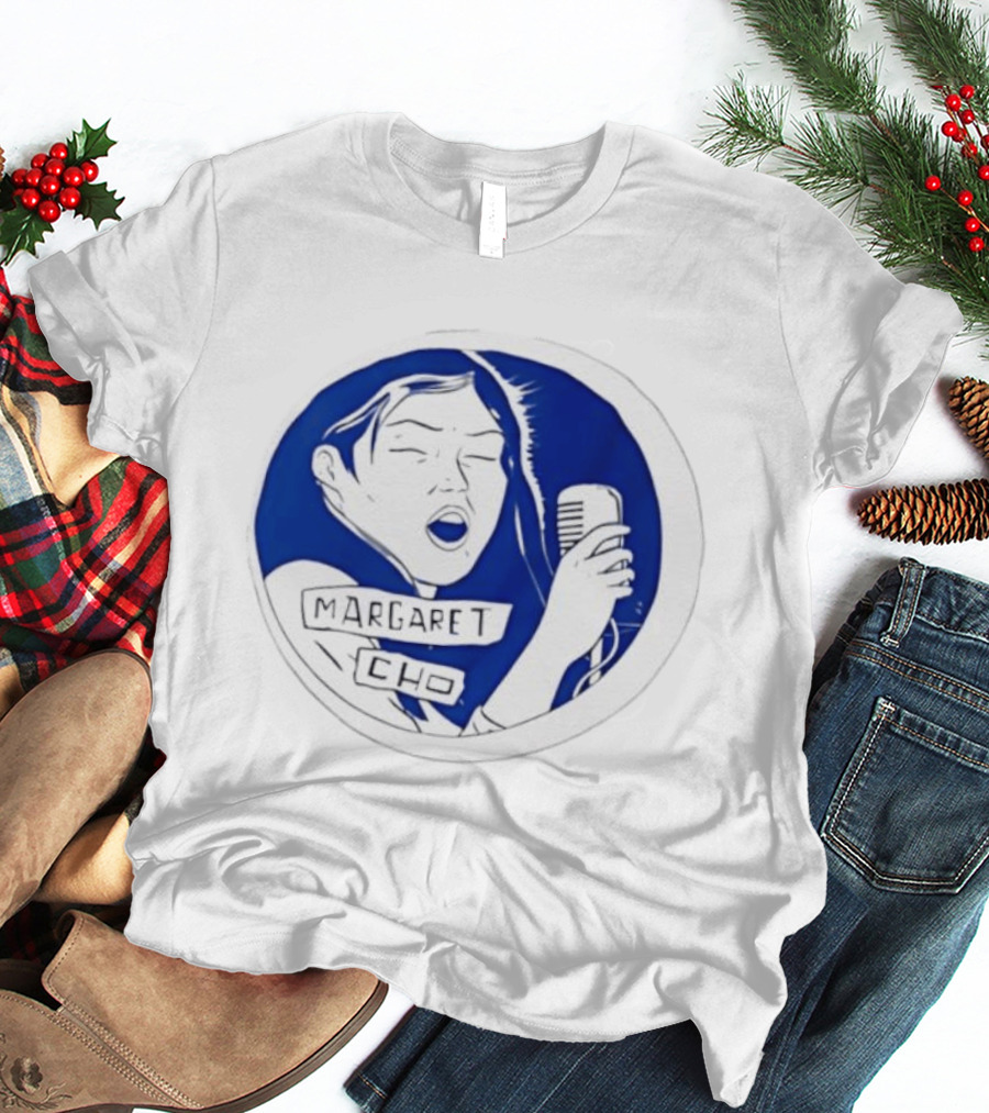 Margaret Cho Comedian Ink Sketch Microphone Drawing T-Shirt