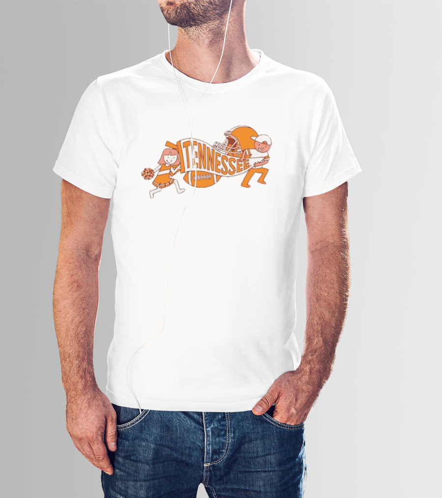 Tennessee Volunteers NCAA Football Cheerleaders Helmet And Pennant Flag T-Shirt
