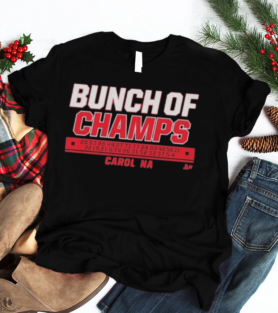 Bunch Of Champs Carolina Hockey Numbers Series T-Shirt