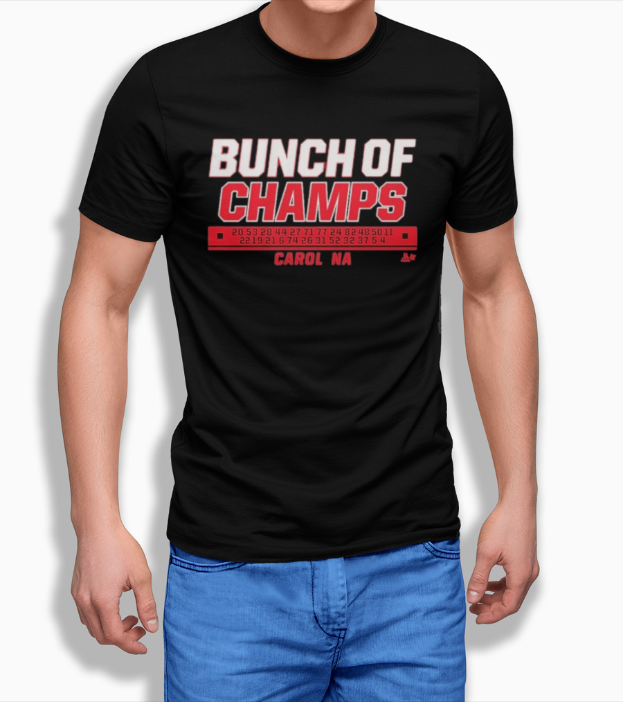 Bunch Of Champs Carolina Hockey Numbers Series T-Shirt