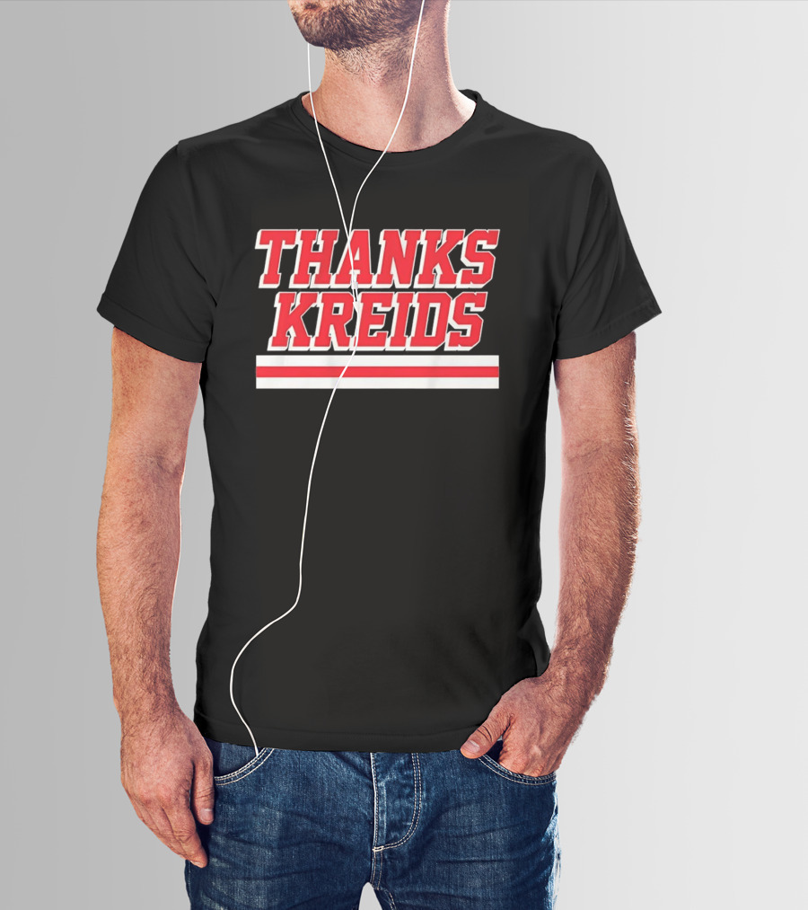 Chris Kreider Thanks Kreids Red And White Text Recognition T-Shirt