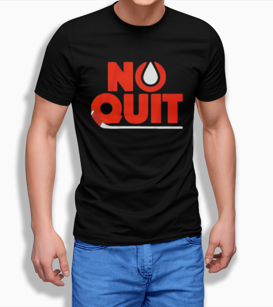 Edmonton No Quit Hockey Stick T-Shirt