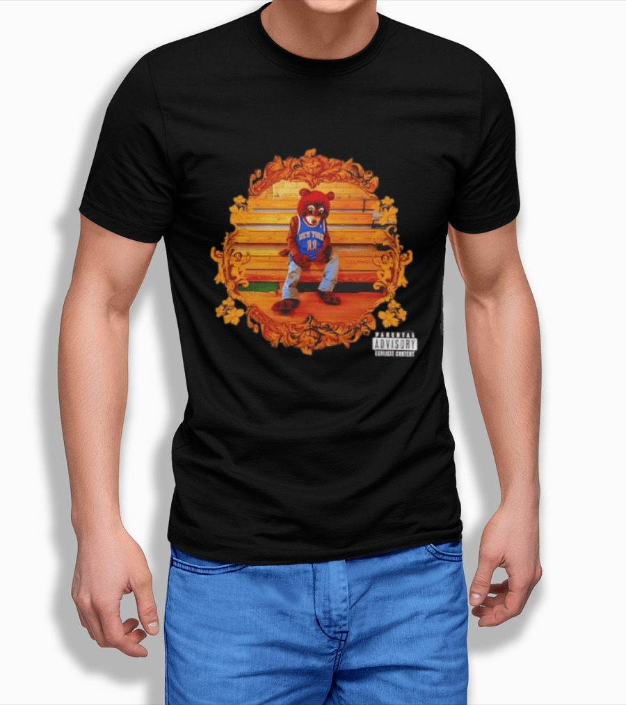 Jalen Brunson Kanye West Dropout Bear New York Knicks NBA Parody Album Cover T-Shirt
