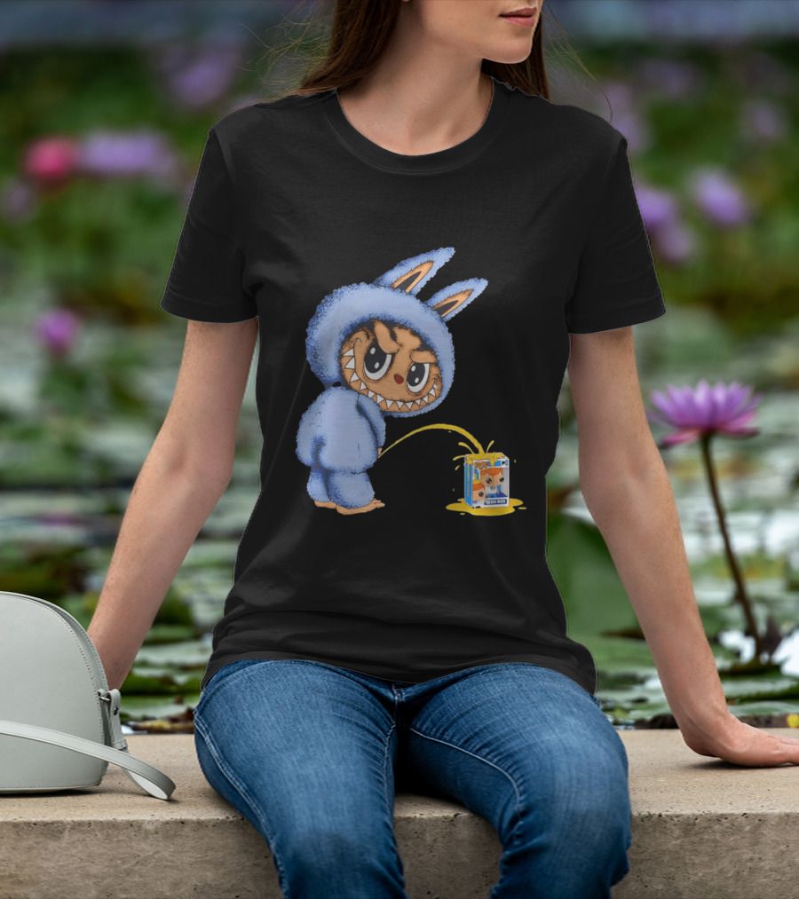 Labubu Peeing On Pop Figures Juice Box Fun Concept T-Shirt