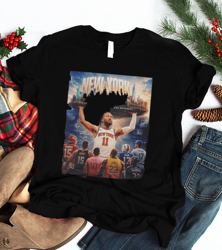 New York Knicks Built Different Carries Different Skyline Basketball NFL MLB T-Shirt