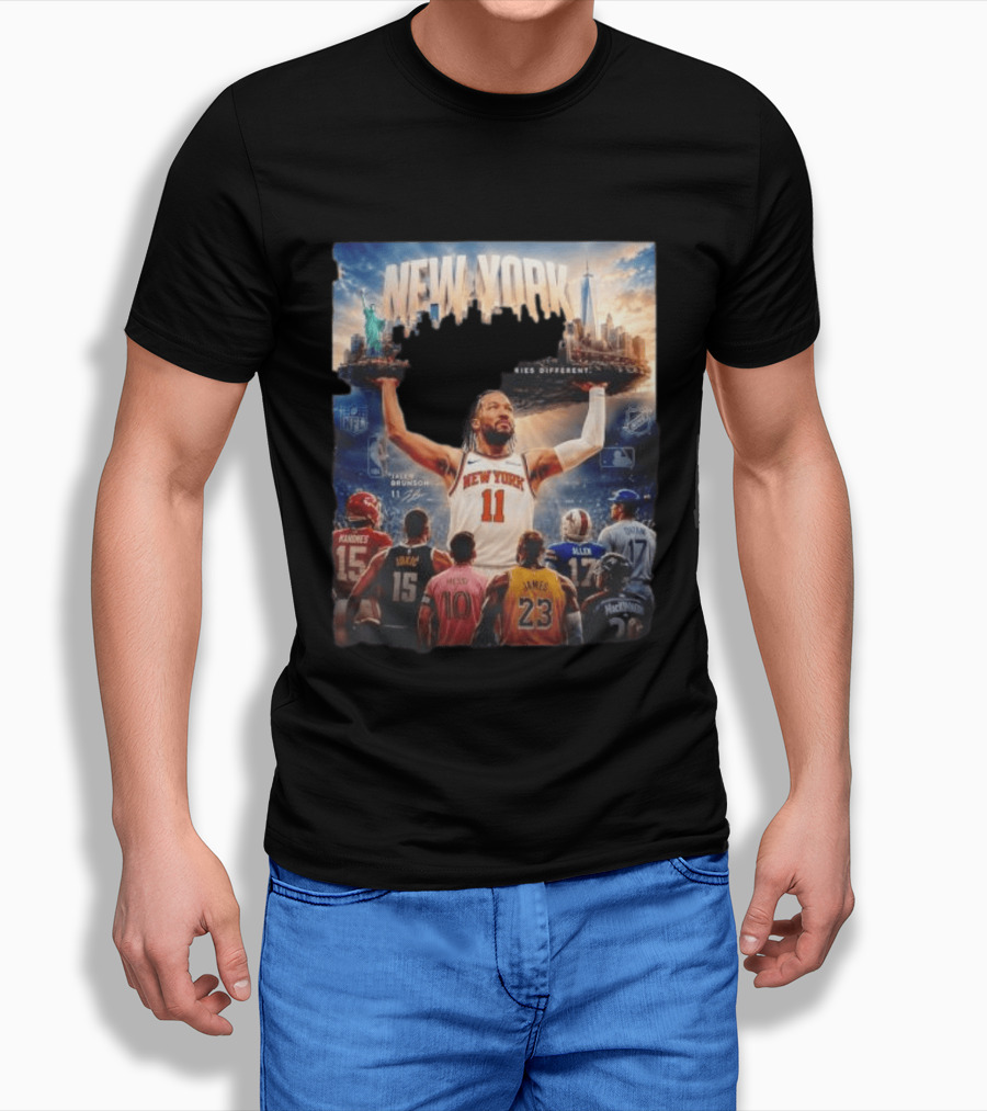 New York Knicks Built Different Carries Different Skyline Basketball NFL MLB T-Shirt