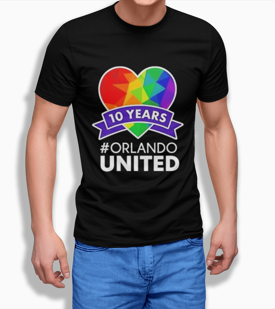 Noah Kahan 10 Years Orlando United Pride Rainbow Heart T-Shirt