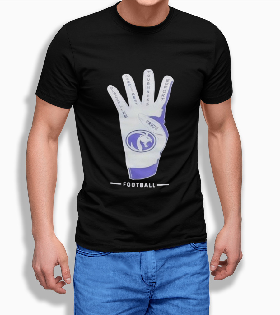 North Alabama Football Discipline Commitment Toughness Effort Pride Glove T-Shirt