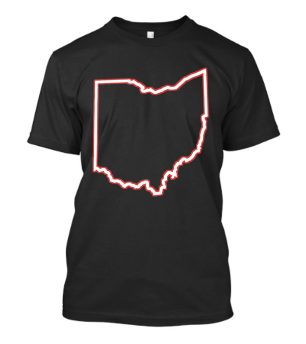 Ohio Outline Simple State Map Red T-Shirt