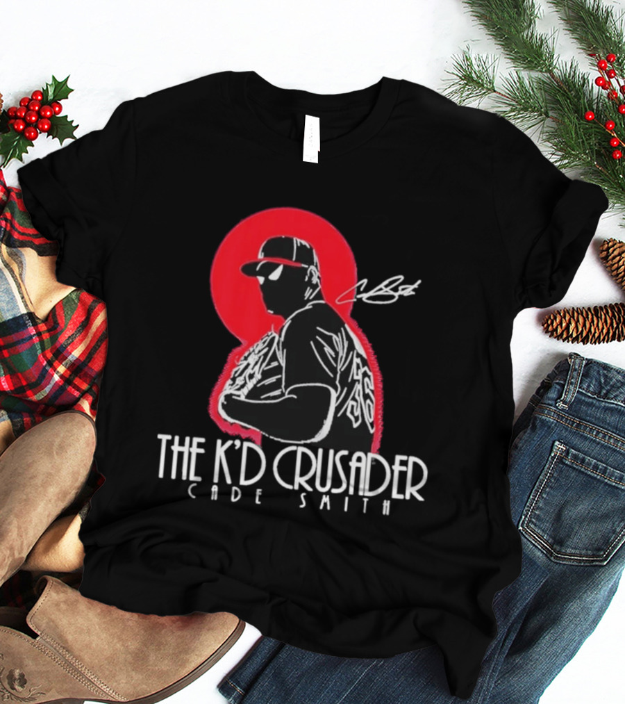 The K'D Crusader Cade Smith Baseball Player Silhouette Red T-Shirt