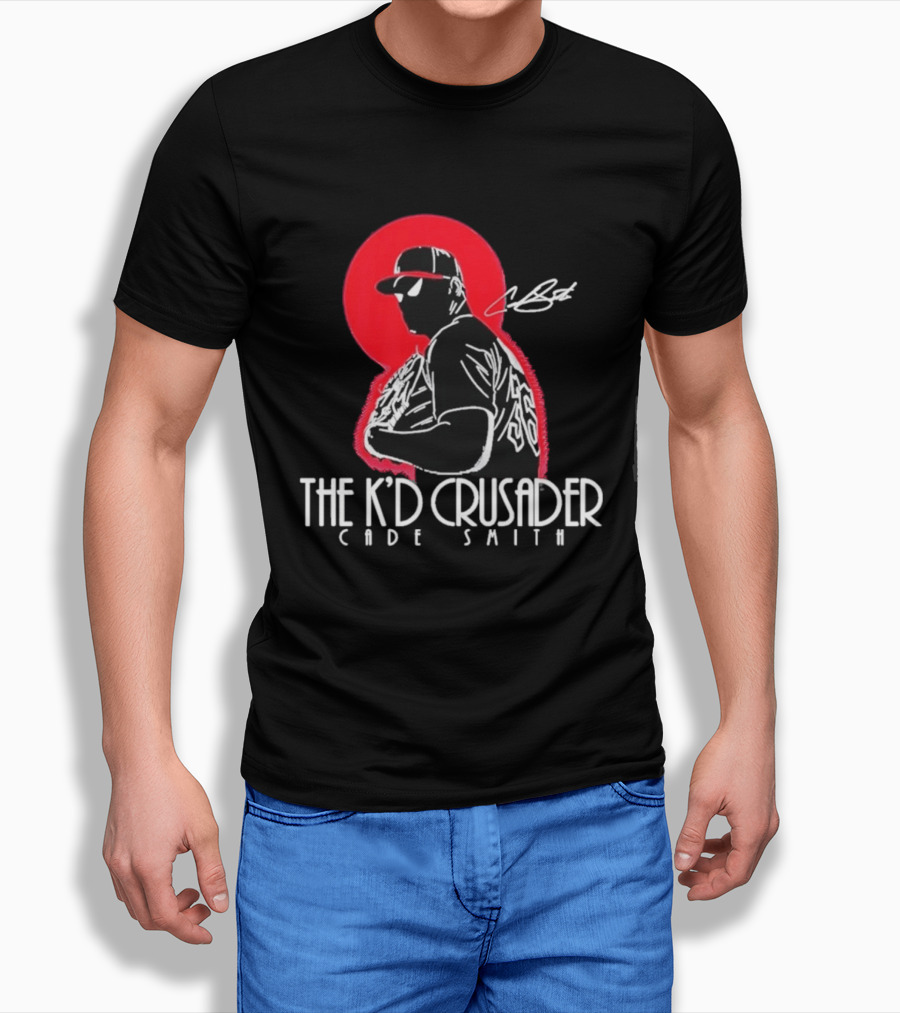 The K'D Crusader Cade Smith Baseball Player Silhouette Red T-Shirt