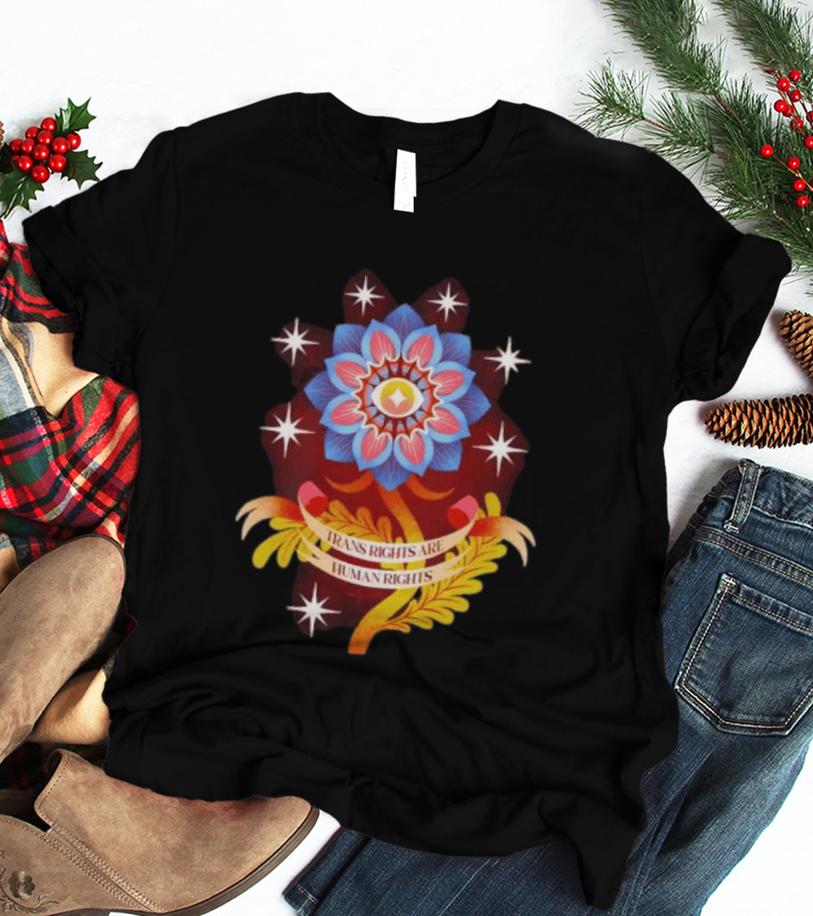 Trans Rights Are Human Rights Eye Floral Pride LGBT T-Shirt