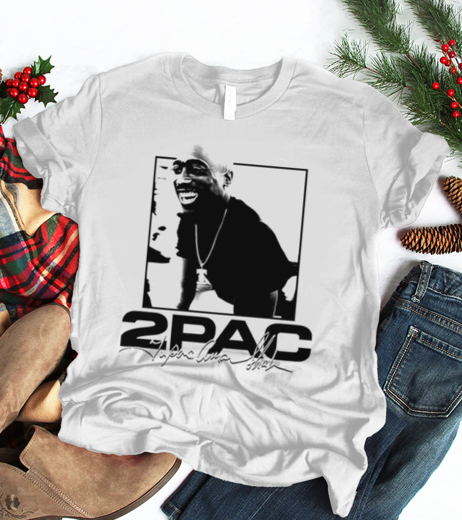 2pac Tupac Shakur Live And Die In LA Iconic Black And White T-Shirt