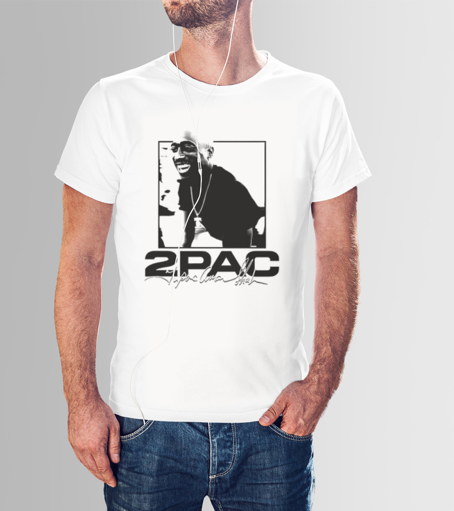 2pac Tupac Shakur Live And Die In LA Iconic Black And White T-Shirt