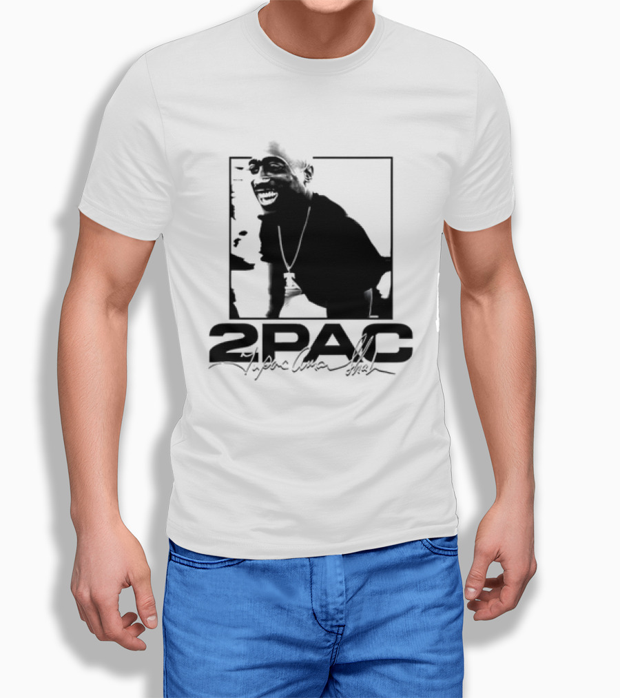 2pac Tupac Shakur Live And Die In LA Iconic Black And White T-Shirt