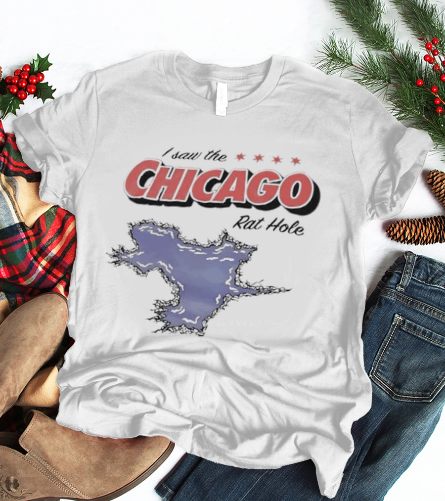 I Saw The Chicago Rat Hole City Meme With Chicago Stars And Map T-Shirt