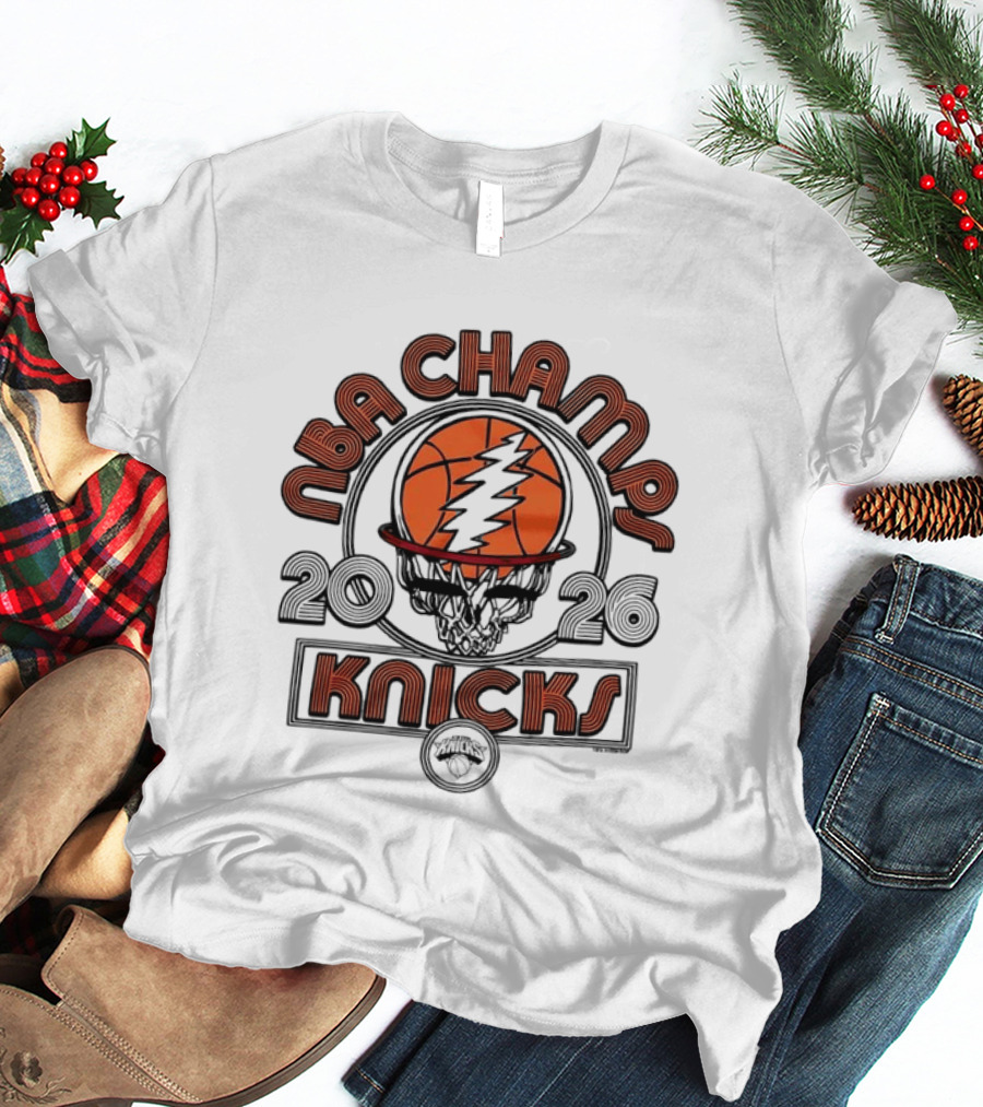 NBA Champs 2026 New York Knicks Grateful Dead Collaboration T-Shirt