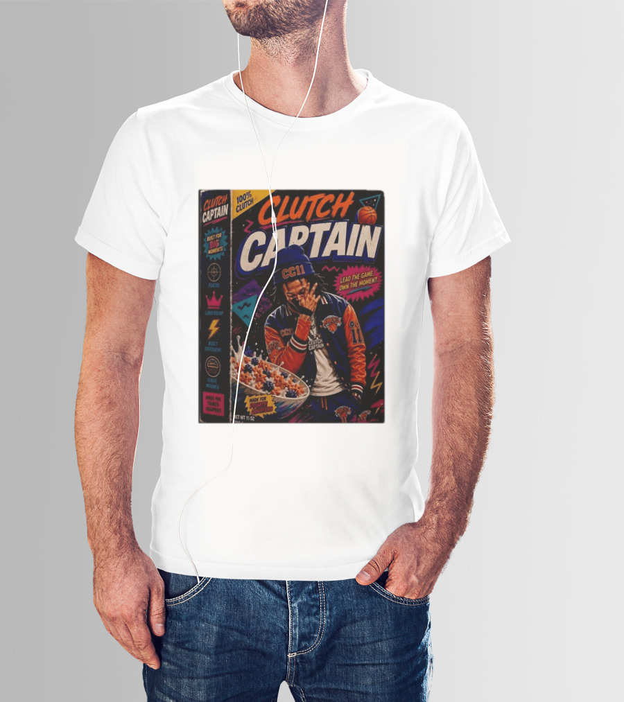 Jalen Brunson New York Knicks Clutch Captain Lead The Game Own The Moment 100% Clutch T-Shirt