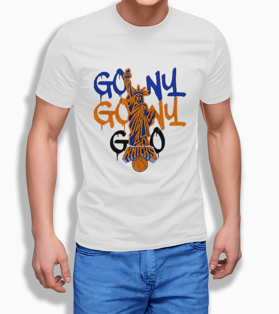 GO NY GO NY GO Knicks Statue Of Liberty Basketball T-Shirt