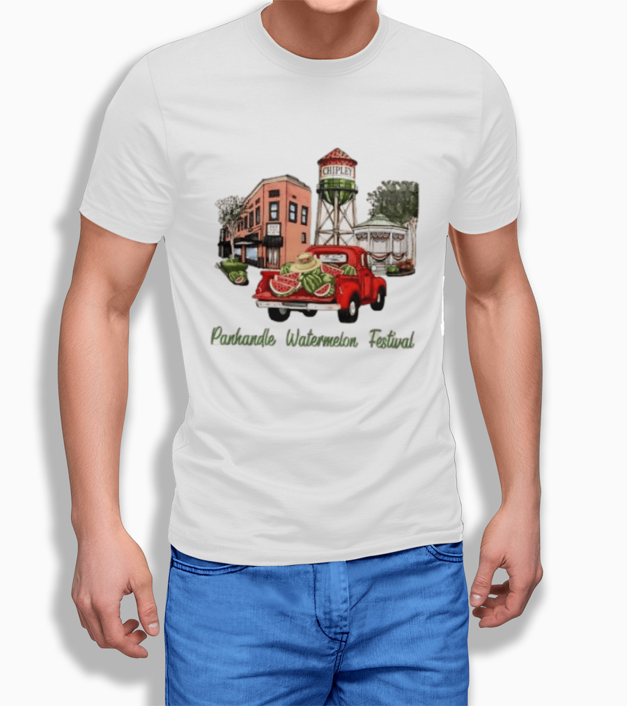 Panhandle Watermelon Festival Chipley Vintage Truck Scene T-Shirt