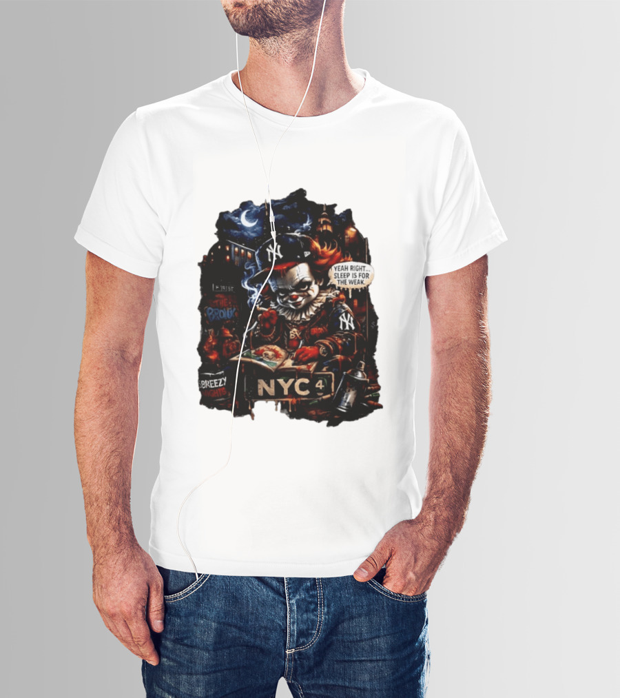 Pennywise NYC Yankees Bronx Thug Life Yeah Right Sleep Is For The Weak T-Shirt