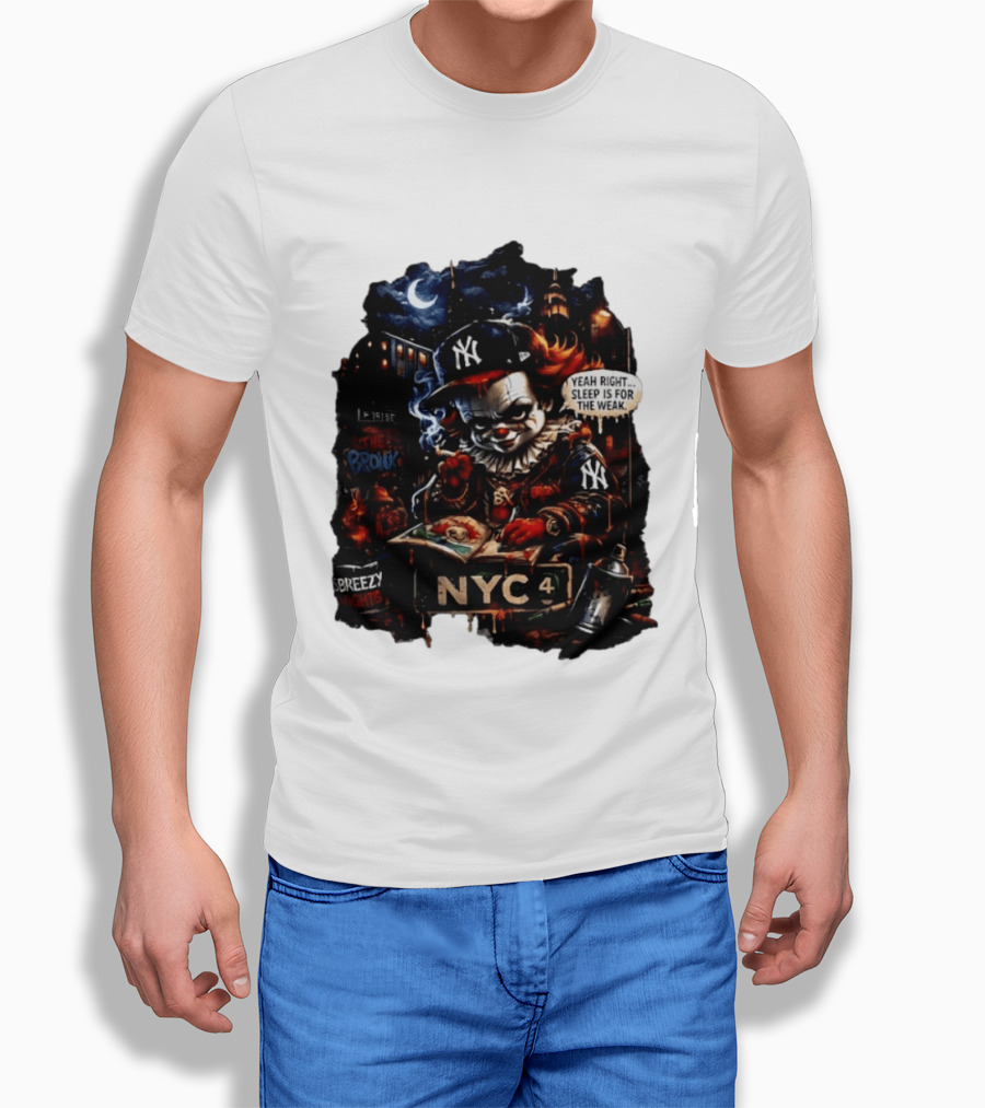 Pennywise NYC Yankees Bronx Thug Life Yeah Right Sleep Is For The Weak T-Shirt