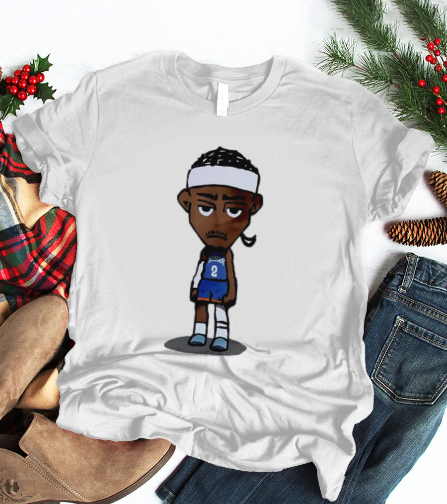 Shai Gilgeous Alexander Sad Cartoon OKC Thunder Basketball Player T-Shirt