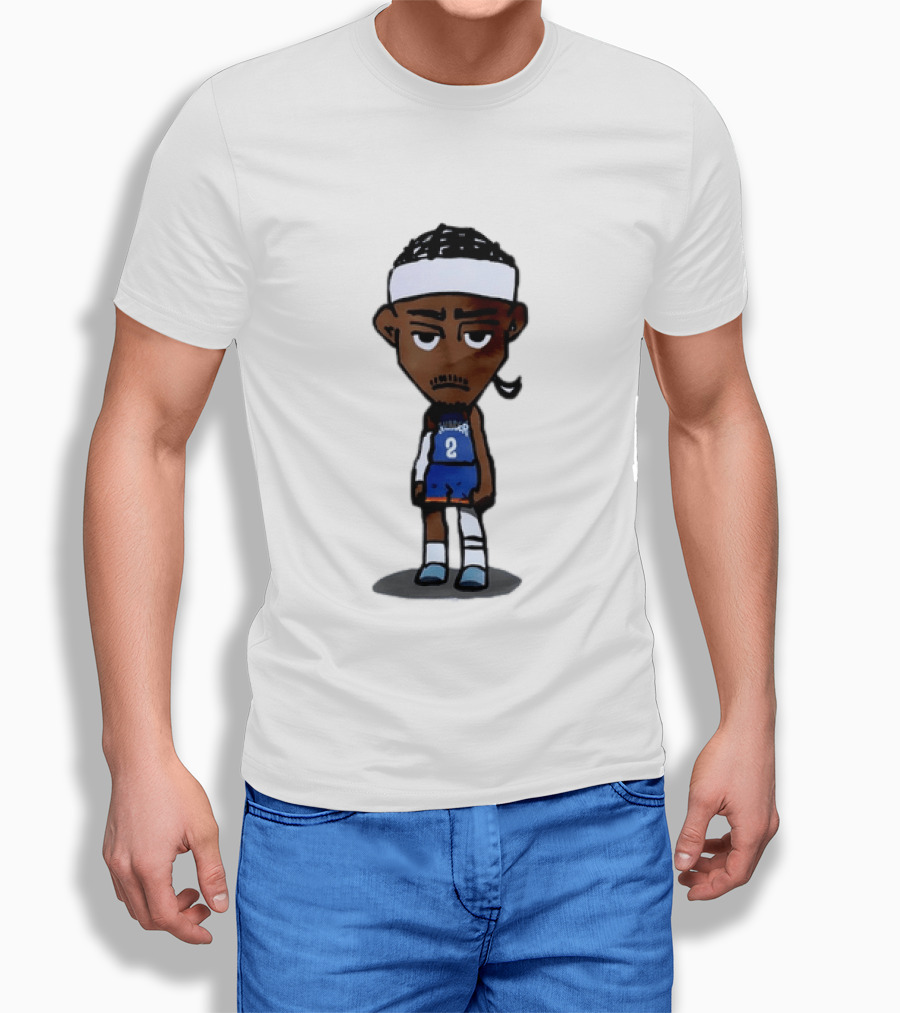 Shai Gilgeous Alexander Sad Cartoon OKC Thunder Basketball Player T-Shirt