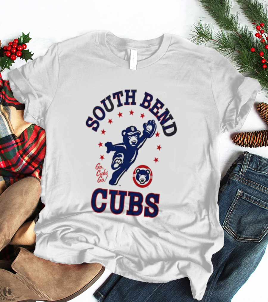 South Bend Cubs Mascot With Stars And Bear T-Shirt