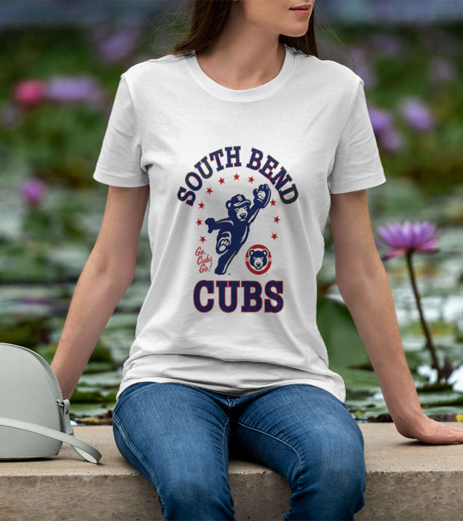 South Bend Cubs Mascot With Stars And Bear T-Shirt
