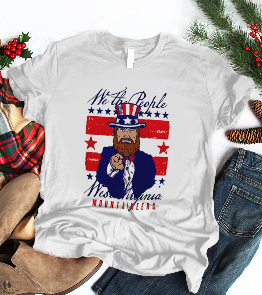 We The People West Virginia Mountaineers Uncle Sam Patriotic Stars And Stripes T-Shirt