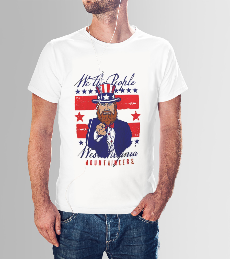 We The People West Virginia Mountaineers Uncle Sam Patriotic Stars And Stripes T-Shirt