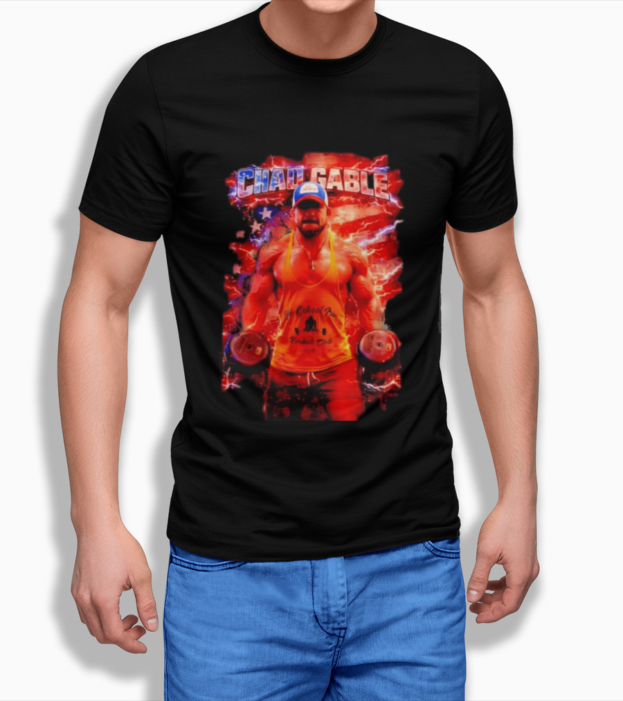 Chad Gable WWE Old School Iron Barbell Club Fitness Power Strength T-Shirt