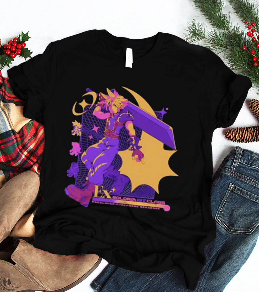 Cloud Strife Ex SOLDIER 1st Class Freelance Avalanche Mercenary Final Fantasy VII T-Shirt