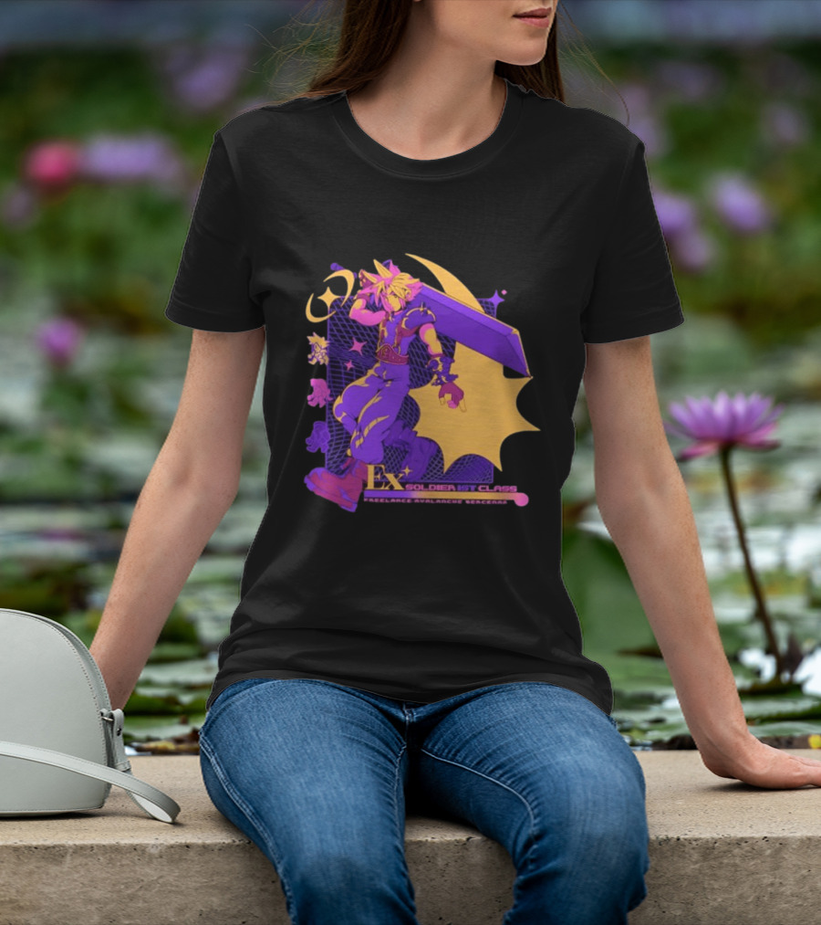 Cloud Strife Ex SOLDIER 1st Class Freelance Avalanche Mercenary Final Fantasy VII T-Shirt