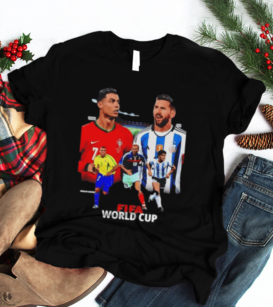Cristiano Ronaldo Lionel Messi FIFA World Cup Ronaldo Nazario Zinedine Zidane Diego Maradona T-Shirt
