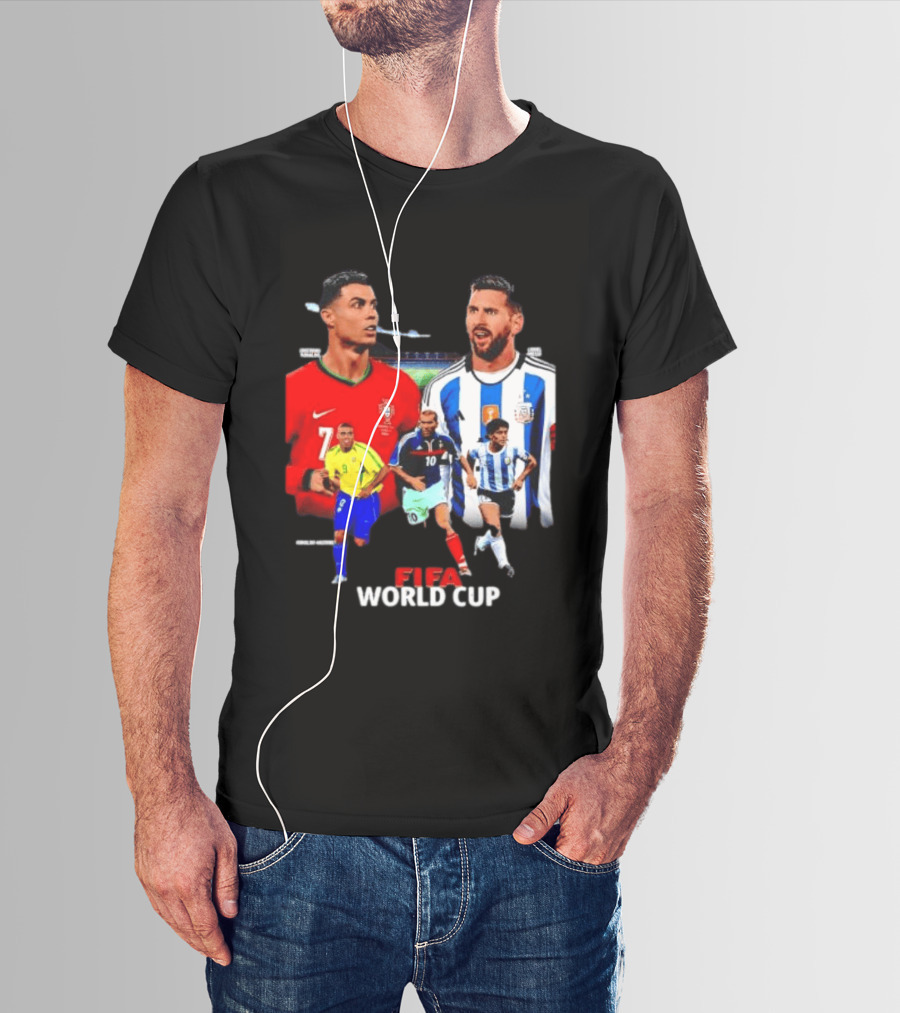 Cristiano Ronaldo Lionel Messi FIFA World Cup Ronaldo Nazario Zinedine Zidane Diego Maradona T-Shirt