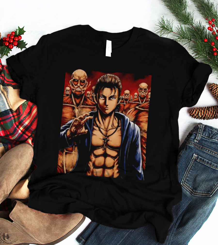 Eren Yeager The Rumbling Attack On Titan Colossal Titans Anime Scene T-Shirt