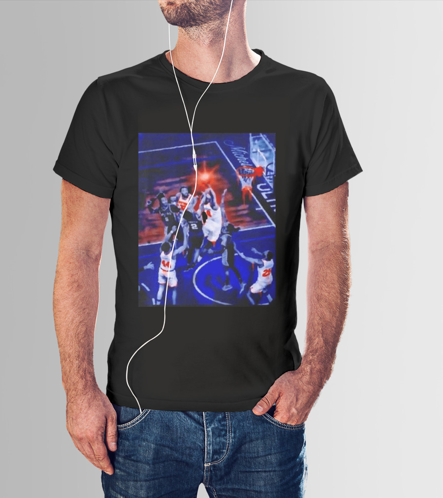 Jalen Brunson New York Knicks NBA Game Action Michelob Ultra Basketball Scene T-Shirt