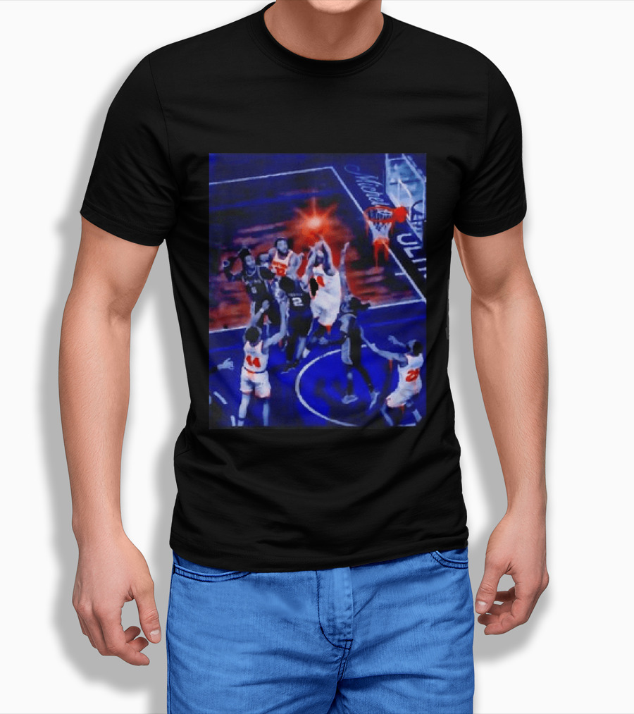 Jalen Brunson New York Knicks NBA Game Action Michelob Ultra Basketball Scene T-Shirt