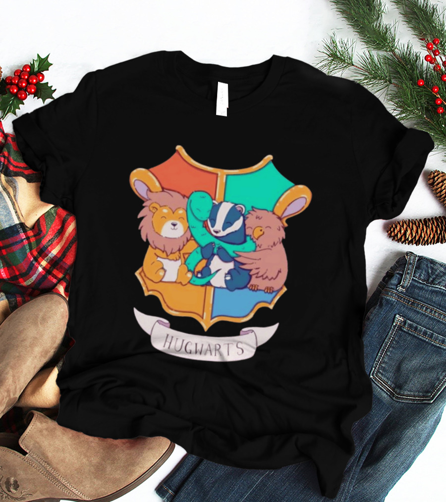 Hugwarts Lion Snake Badger Eagle T-Shirt