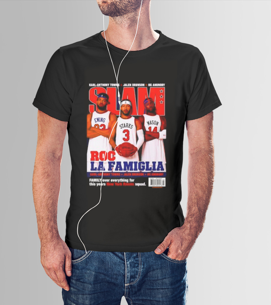 SLAM Magazine Roc La Famiglia Karl Anthony Towns Jalen Brunson OG Anunoby New York Knicks T-Shirt